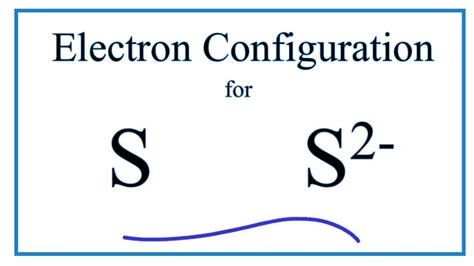 S 2- Electron Configuration (Sulfide Ion) - YouTube