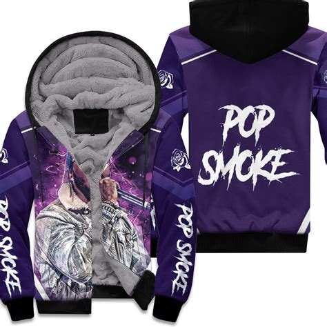 Pop Smoke 2020 Violet Neon Lights American Rapper Fleece Hoodie - WoodworkingCore