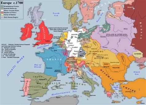 Europe at the beginning of the 18th century | Europe map, Map, European ...