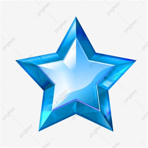 a shiny blue star on a white background