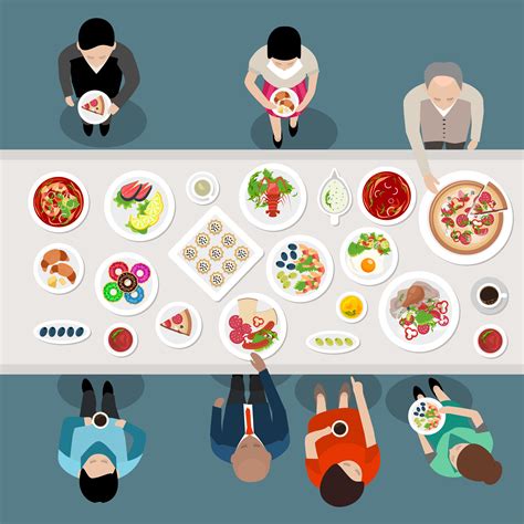 Banquet Catering Party Top View 472100 Vector Art at Vecteezy