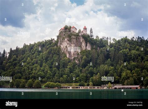 Picture of the bled lake and the bled castle in Bled, Slovenia. Bled ...