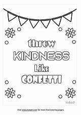 Printable Throw Kindness Around Like Confetti Coloring Sketch Page sketch template