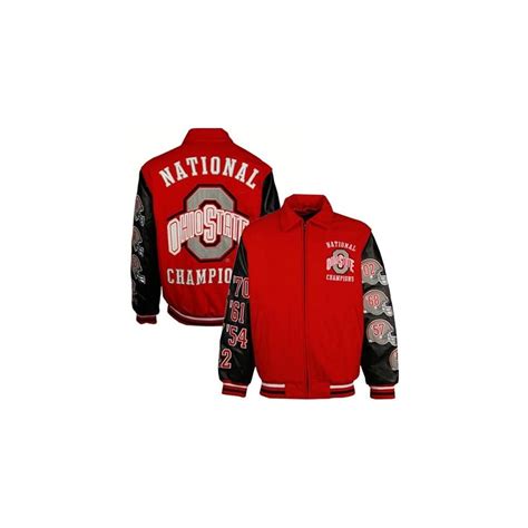 Ohio State Buckeyes Scarlet National Champions Varsity Leather Jacket ...