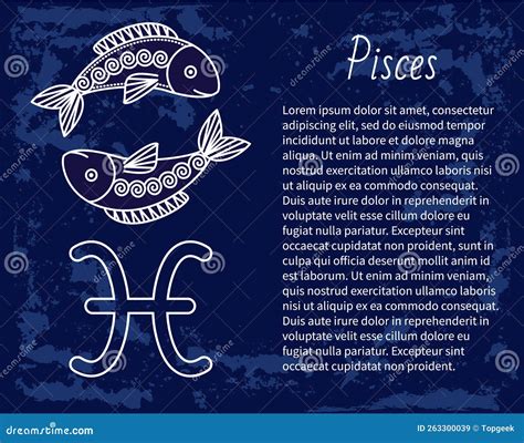 Pisces Astrology Sign, Zodiac and Horoscope Symbol Stock Vector ...