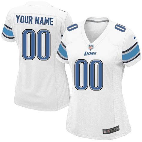 Nike Elite White Women's Jersey - Customized Detroit Lions NFL Road ...