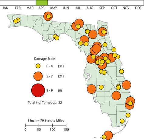 Animated Maps of Florida Tornadoes, 1950-1995