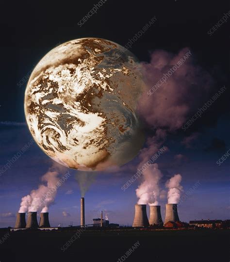 Composite image of atmospheric pollution - Stock Image - C054/1456 - Science Photo Library