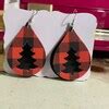 Christmas Tree Earring Templates Tree Earring SVG Faux Leather Earrings ...