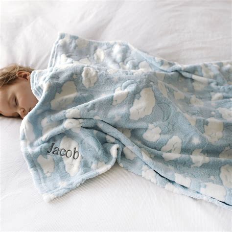 Personalised Soft Blue Cloud Baby Blanket By A Type Of Design | notonthehighstreet.com