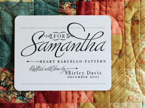 Personalized Quilt Label for Her Quilt Patch Custom Fabric Label Iron on or Sew on Patch Printed ...