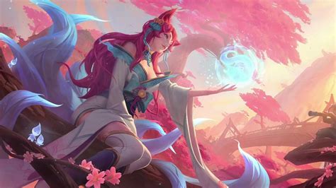 Spirit Blossom Ahri League Of Legends Live Wallpaper - WallpaperWaifu