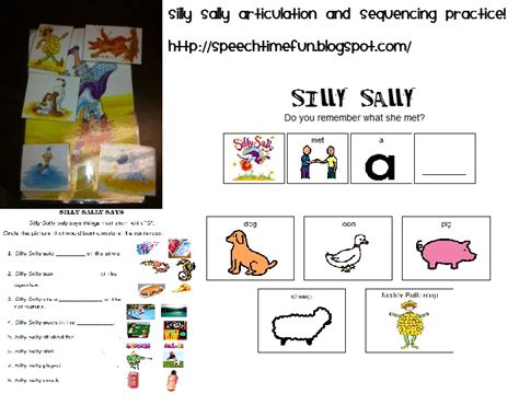 Silly Sally Articulation and Sequencing Activities - Speech Time Fun: Speech and Language Activities