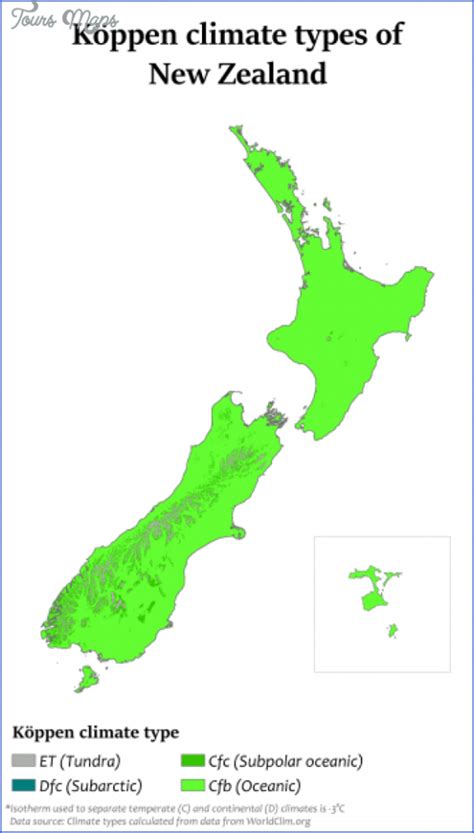 New Zealand Climate Map - ToursMaps.com