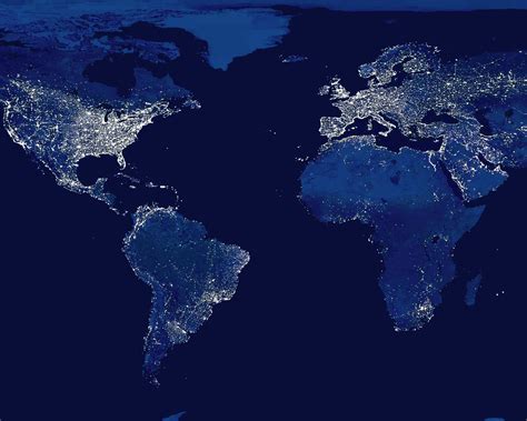 Earth View From Space At Night Wallpaper Free HD Backgrounds Images Pictures