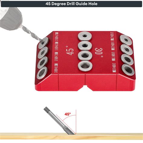 Buy 30 45 90 Degree Angle 4 Sizes Drill Hole Guide Jig for Angled and Straight Hole, Portable ...