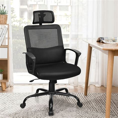 Costway Mesh Office Chair High Back Ergonomic Swivel Chair w/ Lumbar ...