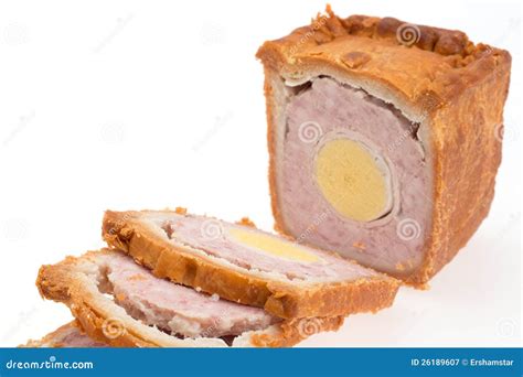 Pork pie with egg stock image. Image of background, meat - 26189607