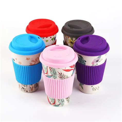 HOT Eco Friendly Bamboo Fiber Mugs Coffee Cups Travel Mug With Lid ...