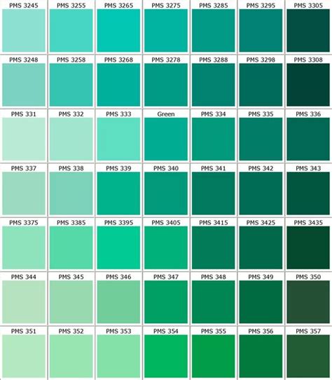 Pantone Greens... My favorite color palette in the whole wide world! Can't resist that Seafoam ...