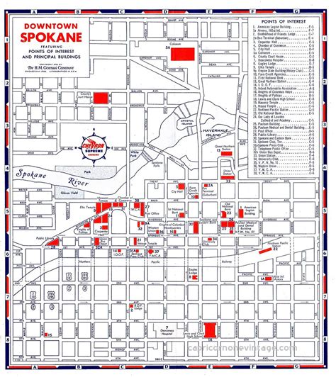 Map Of Downtown Spokane - Living Room Design 2020