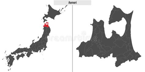 Aomori Map Prefecture of Japan Stock Vector - Illustration of ...