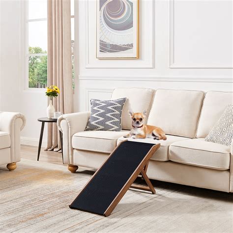 Unipaws Dog Ramp, Wooden Pet Ramp for Small Dogs, Foldable Dog Ramp ...