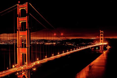 Night View Of Golden Gate Bridge Photograph by John Xue