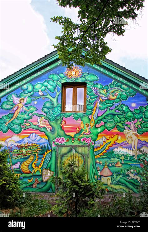 COPENHAGEN, DENMARK - JULY 28, 2012: Graffiti in Christiania (Freetown ...