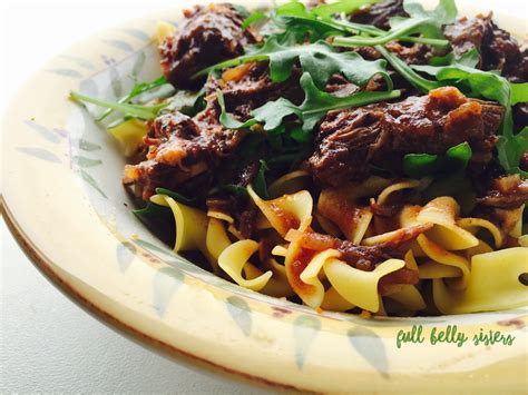 Slow Cooker Red Wine Braised Beef with Arugula