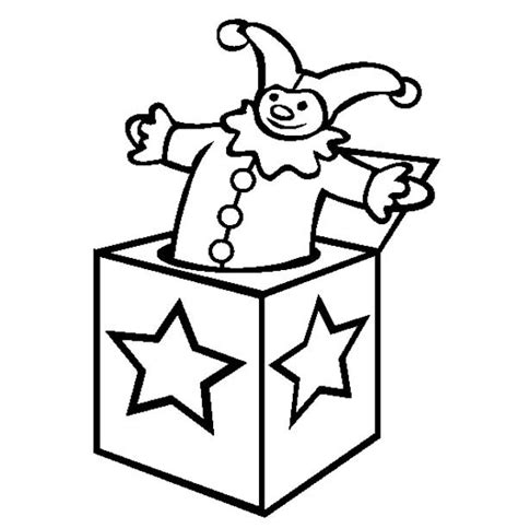 Star Decorated Jack In The Box Coloring Page : Coloring Sky