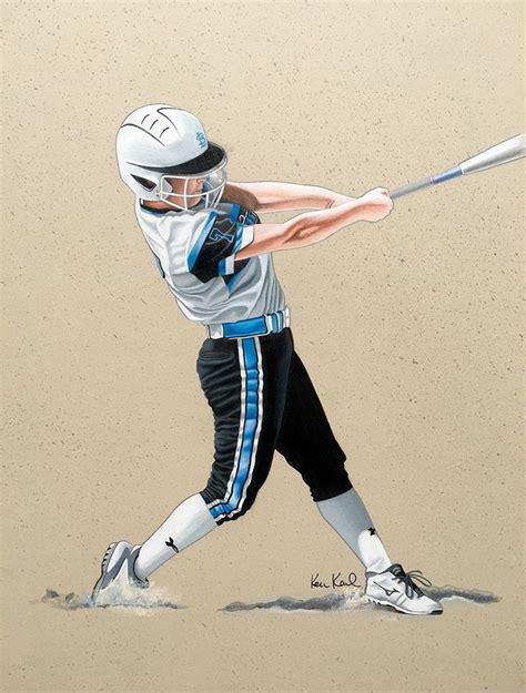 Commissioned colored pencil drawing a girl playing softball | Girl drawing, Softball, Painting ...