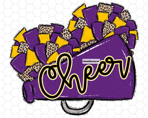 Cheer Purple Gold Cheetah Print Cheerleading Sublimation - Etsy | Digital elements, Cricut ...