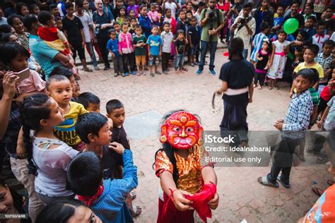 Lakhey Dance In Kathmandu Nepal Mask Dance Stock Photo - Download Image ...