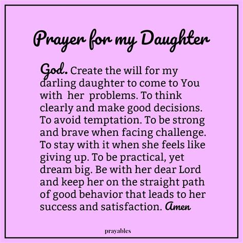 A Prayer For My Daughter - All You Need Infos