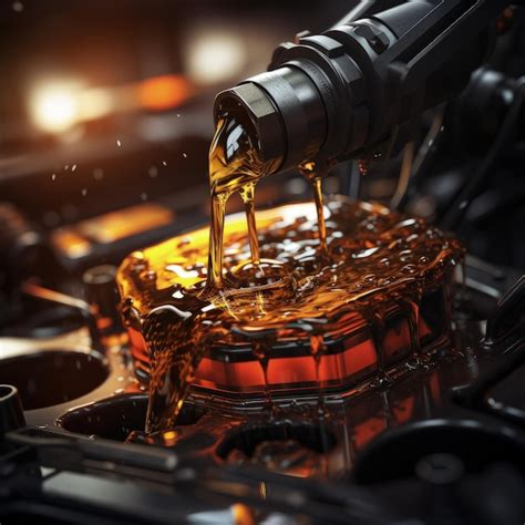 Premium AI Image | Motor oil in the mechanism of a car engine care for ...