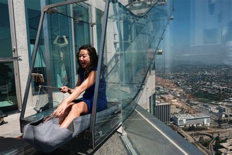 There's a glass slide on top of a skyscraper in LA and it's absolutely terrifying