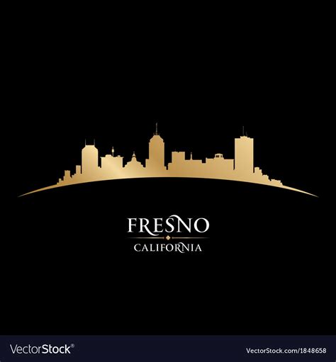 Fresno california city skyline silhouette Vector Image