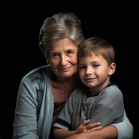 Premium Photo | Generations Embrace Grandmother and Grandson in ...