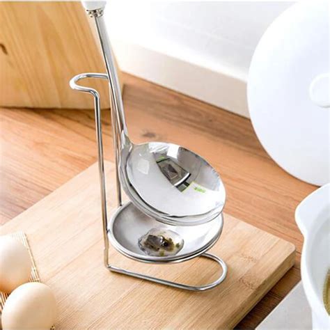 Stainless Steel Spoon Rest Lid Holder Vertical Spoon Lid Stand Storage Rack Cookware Organizer ...