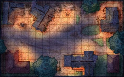 Town at Night | Adventure map, Fantasy map, Dungeon maps