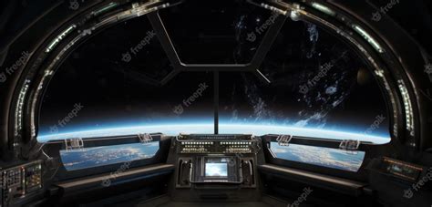 Premium AI Image | A view from a spaceship window shows the earth from ...