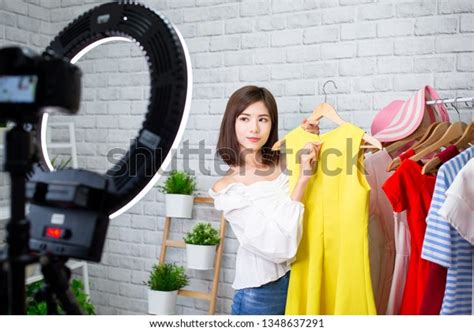 Beauty Female Fashion Vlogger Presenting Yellow Stock Photo 1348637291 | Shutterstock