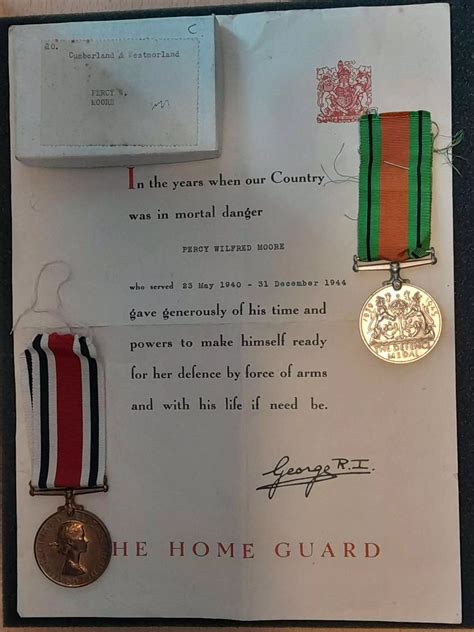 World War Two Named Home Guard Certificate plus medals in General / other