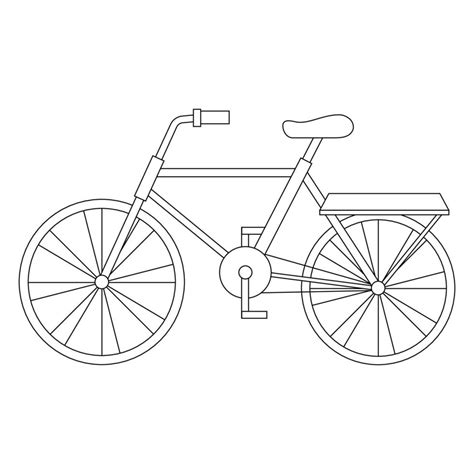 Bicycle, black line drawing, doodle isolated on white background ...