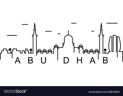 Abu dhabi outline icon can be used for web logo Vector Image