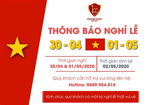 Thông báo nghỉ lễ 30/4 và 01/5