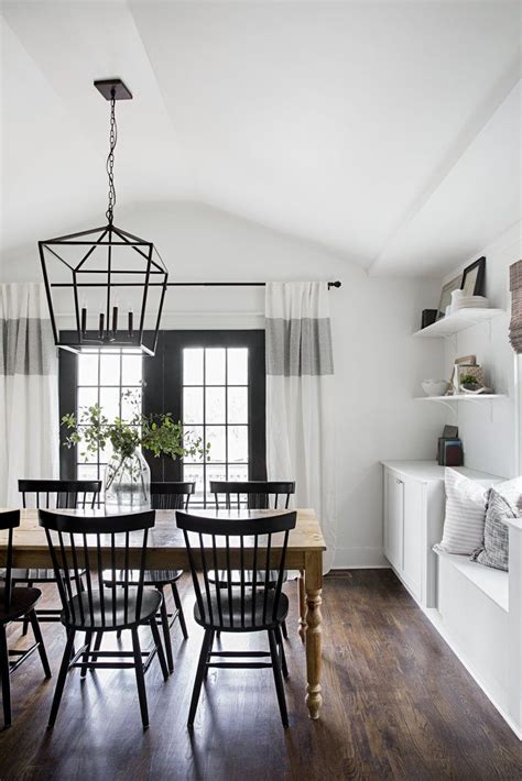 20++ Black And White Farmhouse Dining Room - HOMYHOMEE