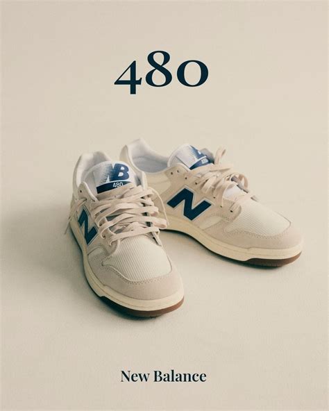 New Balance 480 Trainers In Off White And Blue | ubicaciondepersonas ...