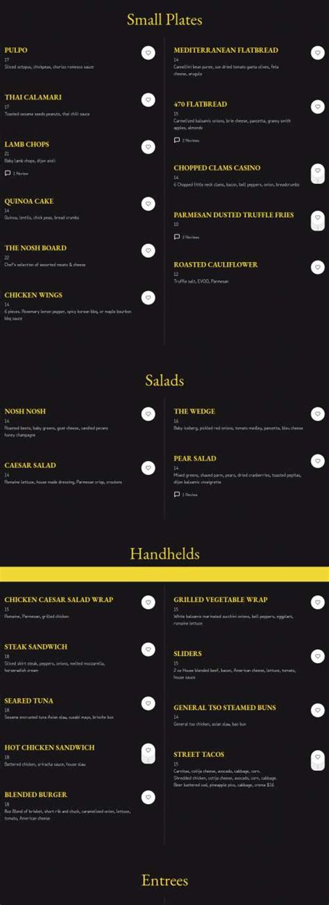 Nosh Kitchen & Cocktails menu in Hauppauge, New York, USA